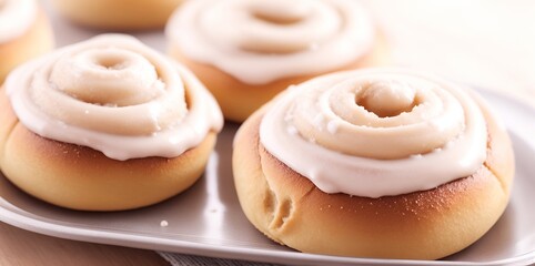 Obraz na płótnie Canvas Cinnabon buns bakery. AI generated illustration