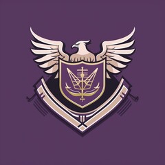 shield with wings, logo for games, clan logo