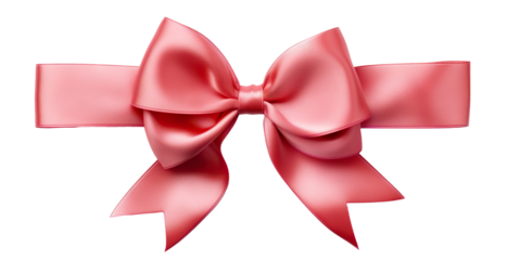 Pink ribbon and bow, cut out