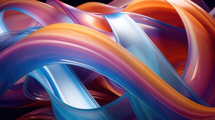 Colorful wavy plastic wallpaper abstract 3d ai generated