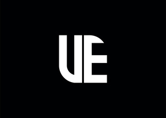 Monogram Letter UE Logo Design vector template
