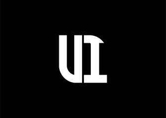 Monogram Letter UI Logo Design vector template.