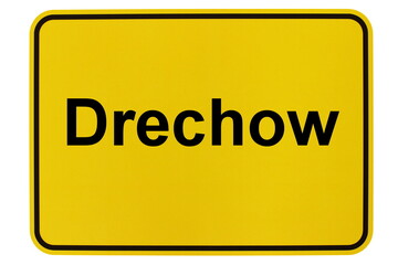 Illustration eines Ortsschildes der Gemeinde Drechow in Mecklenburg-Vorpommern