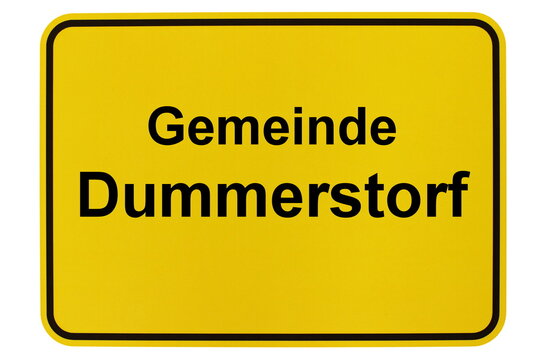 Illustration eines Ortsschildes der Gemeinde Dummerstorf in Mecklenburg-Vorpommern