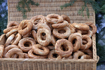 Traditional Cracovian  prezels with salt,  poppy and sesame seeds