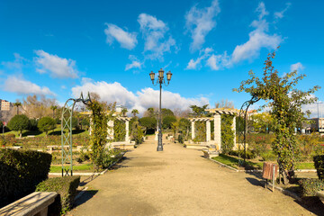 Naklejka premium The gardens of La Rosaleda in the city of Valladolid, Spain. High quality photography