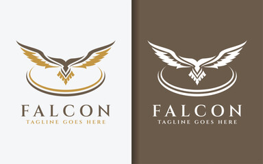 Abstract Swooping Falcon Eagle Wings Vector Logo Illustration.