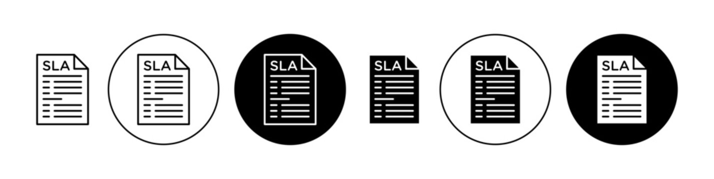 SLA vector icon set. Business Service Level Agreement vector sign in suitable for apps and websites UI designs.