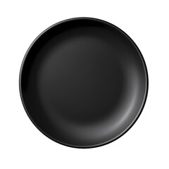 Black plate isolated on transparent background