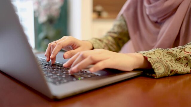 Woman working online