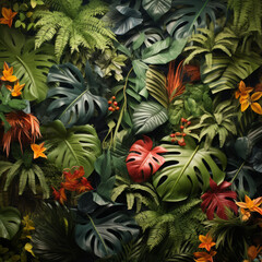 Obraz premium abundant tropical foliage backdrop 