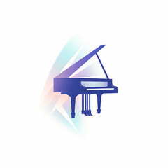 Bold Abstract Geometric Piano Logo Design