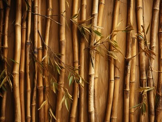 A cluster of vibrant bamboo shoots sway in the breeze, standing tall as a symbol of nature's strength and resilience in the great outdoors
