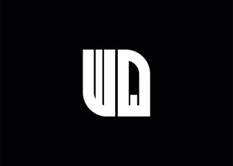 Monogram Letter WQ Logo Design vector template.
