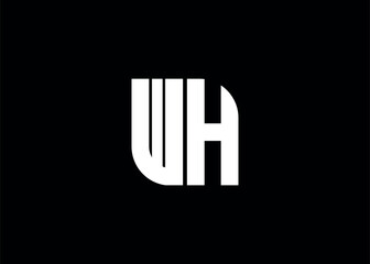 Monogram Letter WH Logo Design vector template.