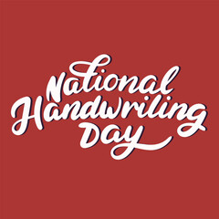 National Handwriting Day text banner. Handwriting inscription, National Handwriting Day color square composition. Hand drawn vector art 