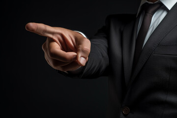 Image photo of businessman's hand pointing