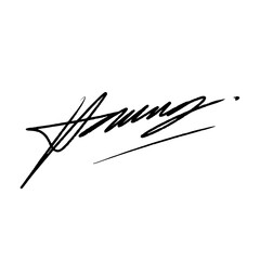 Letter H signature ideas for documents. Vector image with black writing and transparent background.