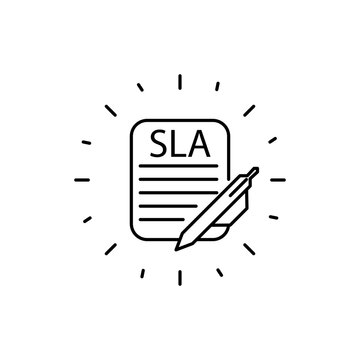 SLA vector illustration. Business Service Level Agreement vector sign in black and white color.