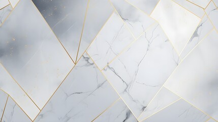 Elegant Grey Marble Texture with Geometric Gold Lines