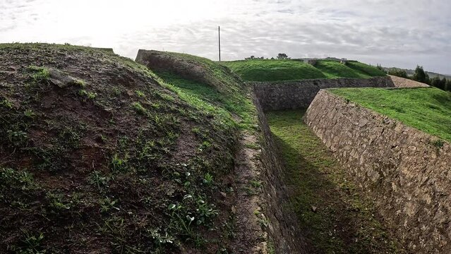 detail of the outer ditch of St Vincent's Fort in Torres Vedras, Lisbon district, Portugal	