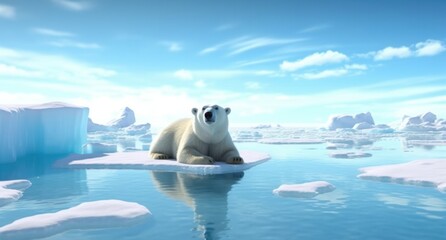 polar bear in the ice floe polar bear