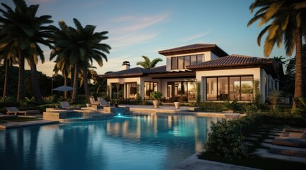 Obraz na płótnie Canvas pristine home in west palm beach