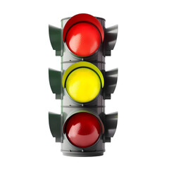 Traffic light isolated on transparent background