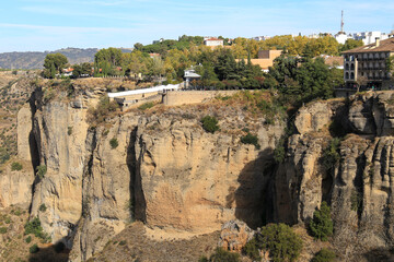 Panoramic view of Ronda city in the morning