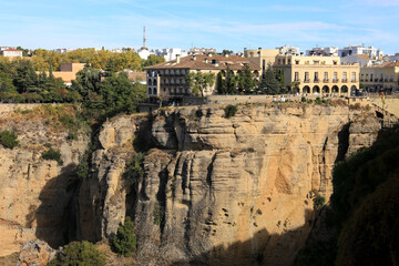 Panoramic view of Ronda city in the morning