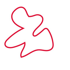 Red abstract shapes outlines vector 