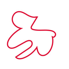 Red abstract shapes outlines vector 