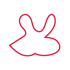 Red abstract shapes outlines vector 