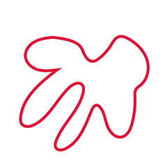 Red abstract shapes outlines vector 