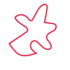 Red abstract shapes outlines vector 