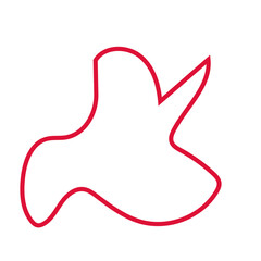 Red abstract shapes outlines vector 