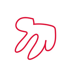 Red abstract shapes outlines vector 