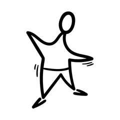 Star man character vector icon in doodle style. Symbol in simple design. Cartoon object hand drawn isolated on white background.