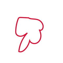 Red abstract shapes outlines vector 