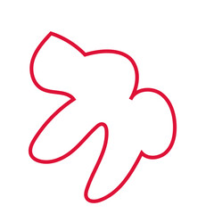 Red abstract shapes outlines vector 