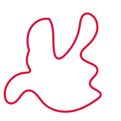 Obraz premium Red abstract shapes outlines vector 