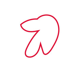 Red abstract shapes outlines vector 