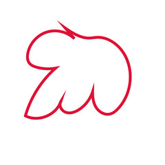 Red abstract shapes outlines vector 