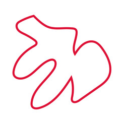 Red abstract shapes outlines vector 