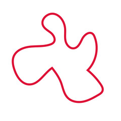 Red abstract shapes outlines vector 