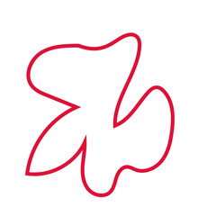 Red abstract shapes outlines vector 