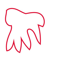 Red abstract shapes outlines vector 