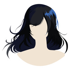 Hair isolated on white background anime style vector illustration