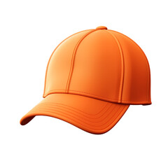 Orange baseball cap isolated on transparent background