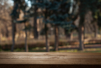 table top made of wood and summer natural background,